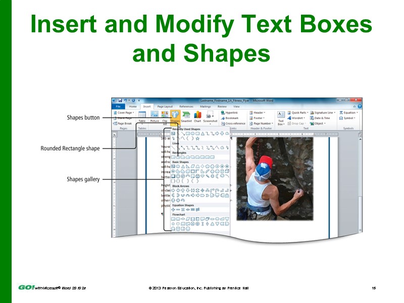 Insert and Modify Text Boxes and Shapes